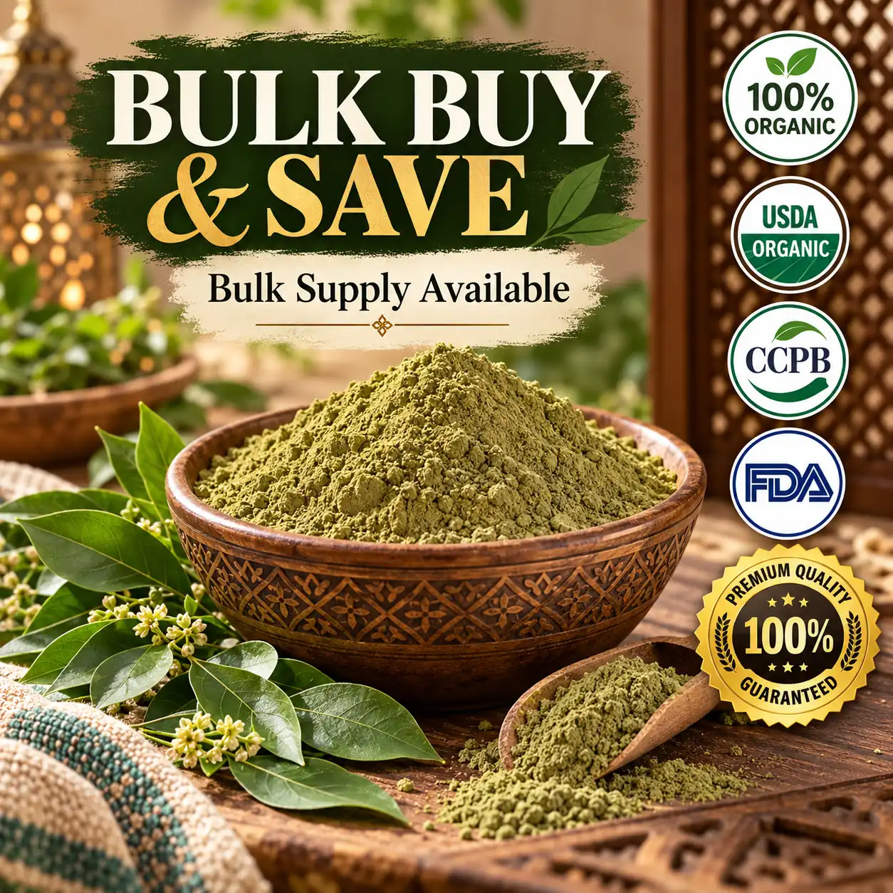Sidr powder — natural leaf powder for hair and skin care, bulk